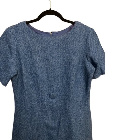 Vintage Blue Wool Dress - Picture 3 of 6